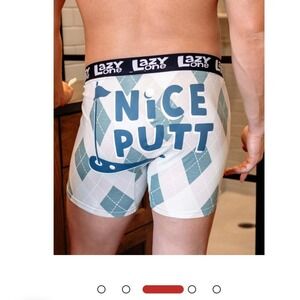 Lazy One Nice Putt Golf Argyle Boxer Briefs Men's  M Christmas‎ present golfer!